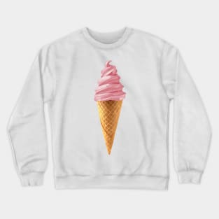 Pink Soft Serve Strawberry Icecream Cone Crewneck Sweatshirt